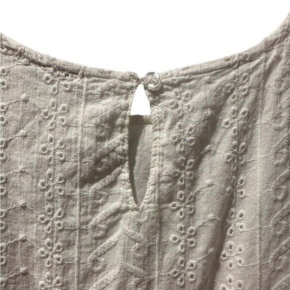 Valentina Naldi Eyelet Peplum drop waist white dress-Fits Small to Medium - Picture 5 of 8